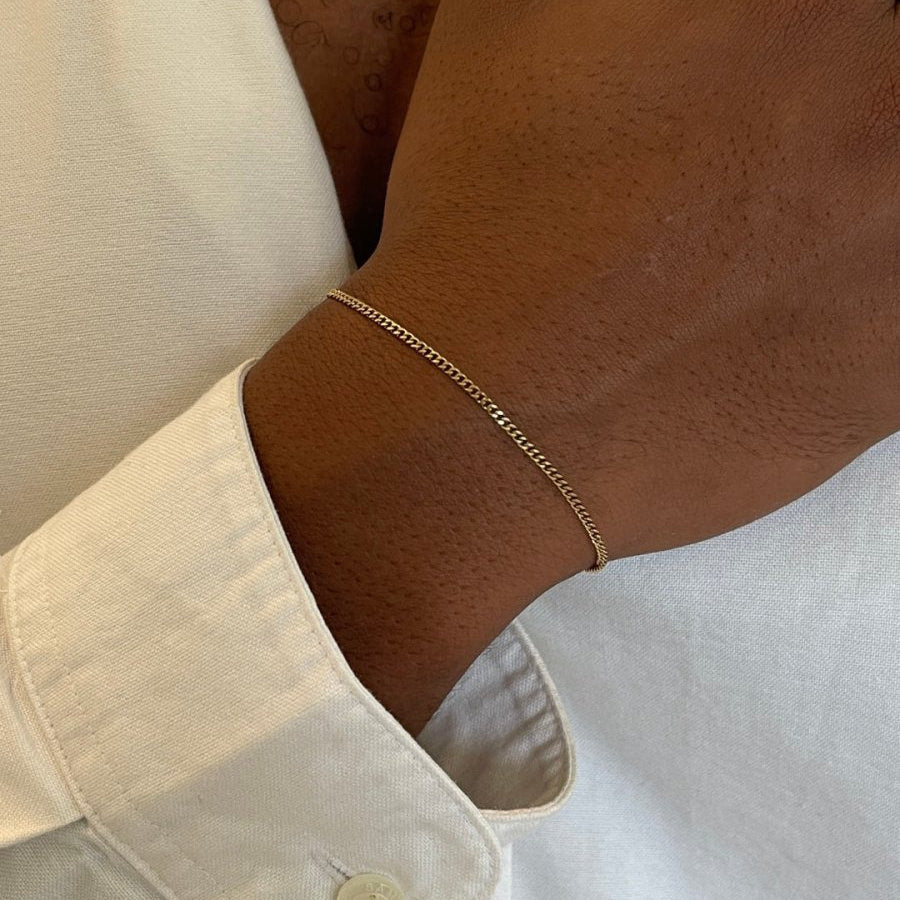 Pulsera cubana de 1,8 mm | Oro de 18 quilates