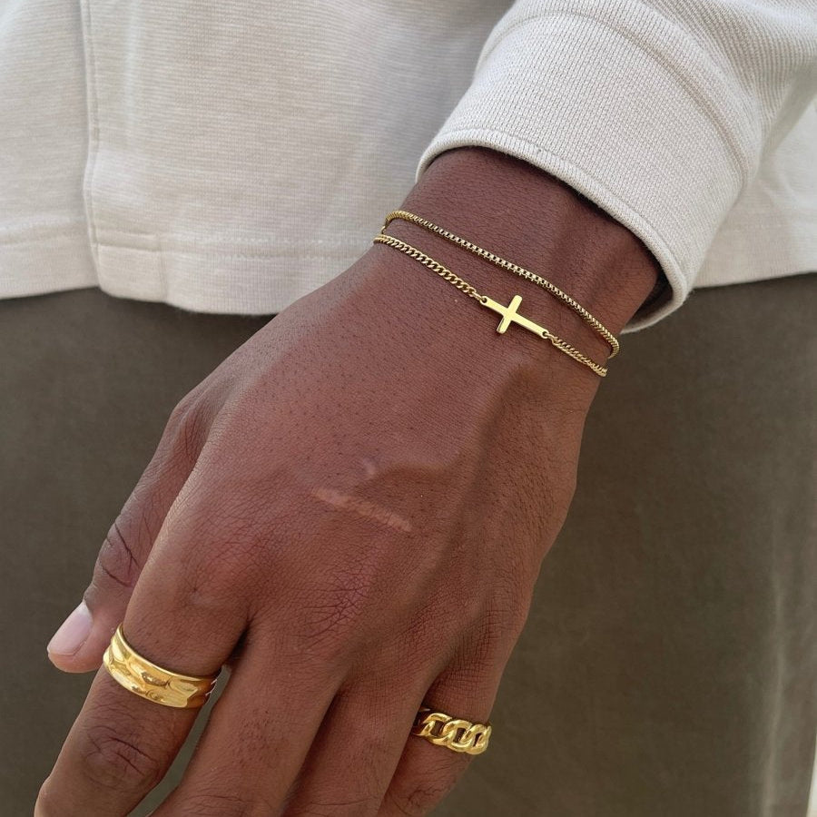 Cross Bracelet | 18K Gold