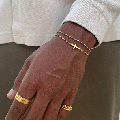 Cross Bracelet | 18K Gold