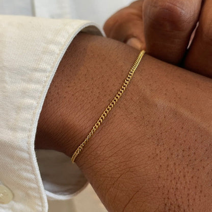 Pulsera cubana de 1,8 mm | Oro de 18 quilates
