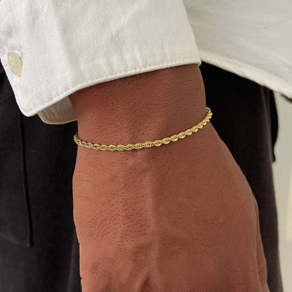 Pulsera de cuerda de 3 mm | Oro de 18 quilates