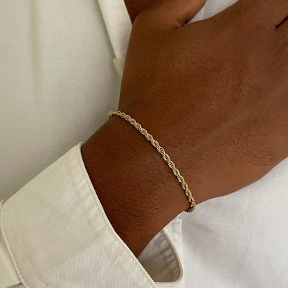 Pulsera de cuerda de 3 mm | Oro de 18 quilates