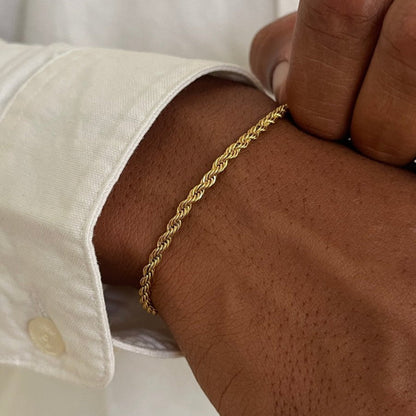 Pulsera de cuerda de 3 mm | Oro de 18 quilates