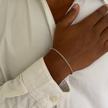 Pulsera de cuerda de 3 mm | Oro de 18 quilates