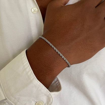 Pulsera de cordón de 3 mm | Plata