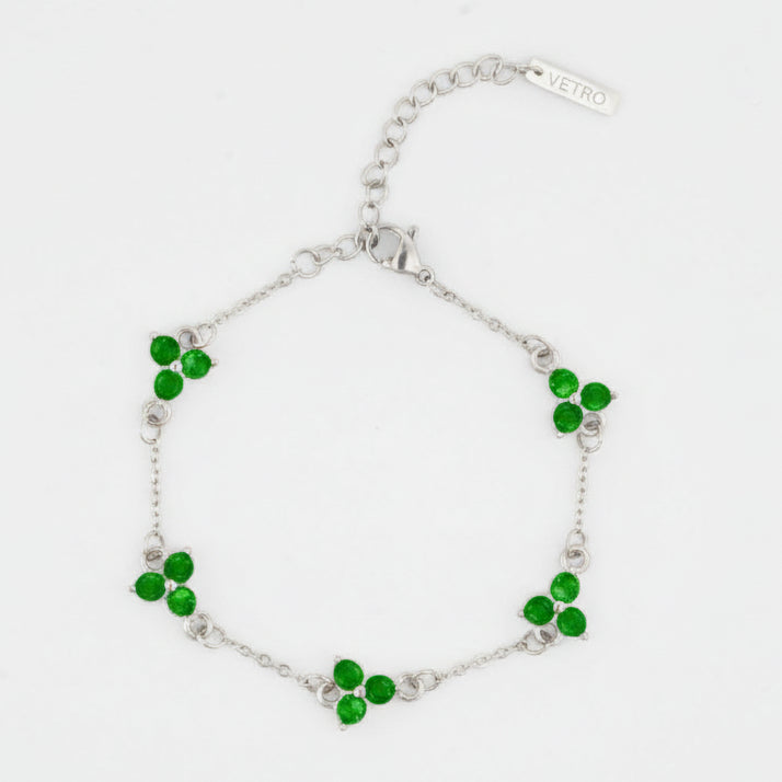 Pulsera Trébol Verde | Plata
